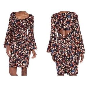 New Tracy Reese Bell Sleeve Dress Back Cut Out  Size 6 Retail $348